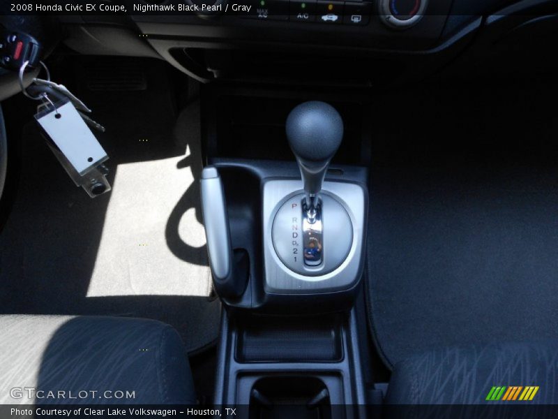 Nighthawk Black Pearl / Gray 2008 Honda Civic EX Coupe
