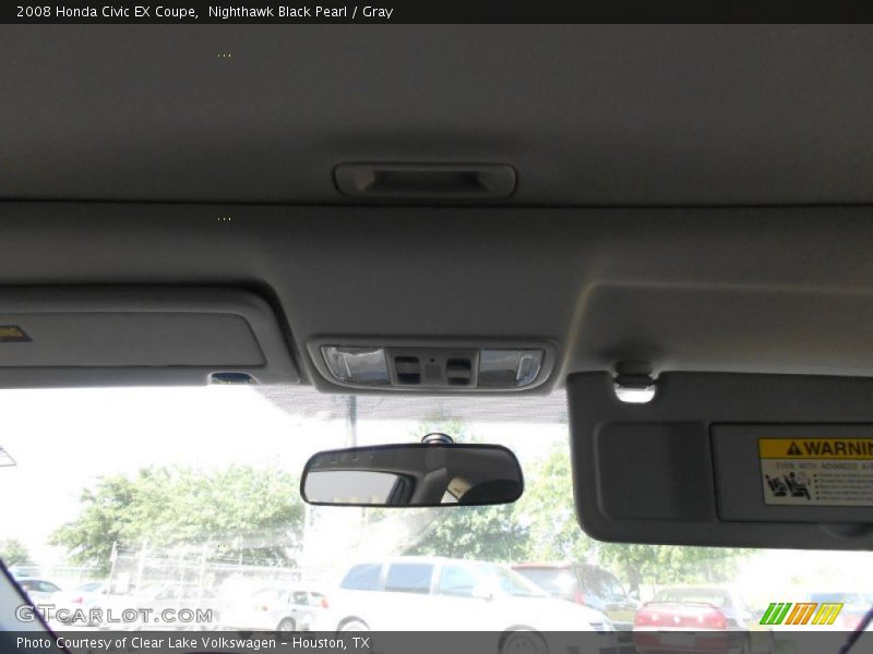 Nighthawk Black Pearl / Gray 2008 Honda Civic EX Coupe