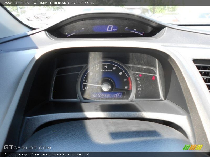 Nighthawk Black Pearl / Gray 2008 Honda Civic EX Coupe