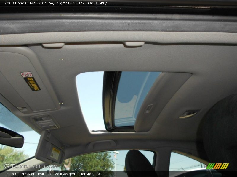 Nighthawk Black Pearl / Gray 2008 Honda Civic EX Coupe