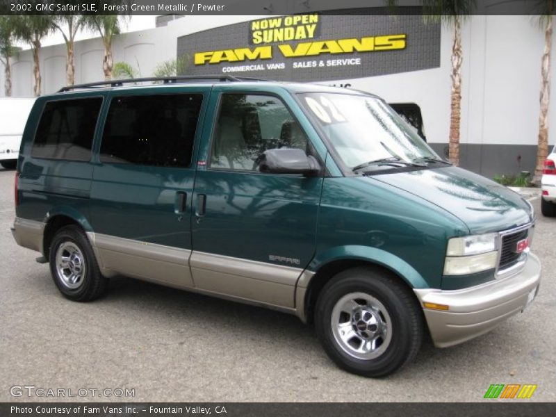 Forest Green Metallic / Pewter 2002 GMC Safari SLE