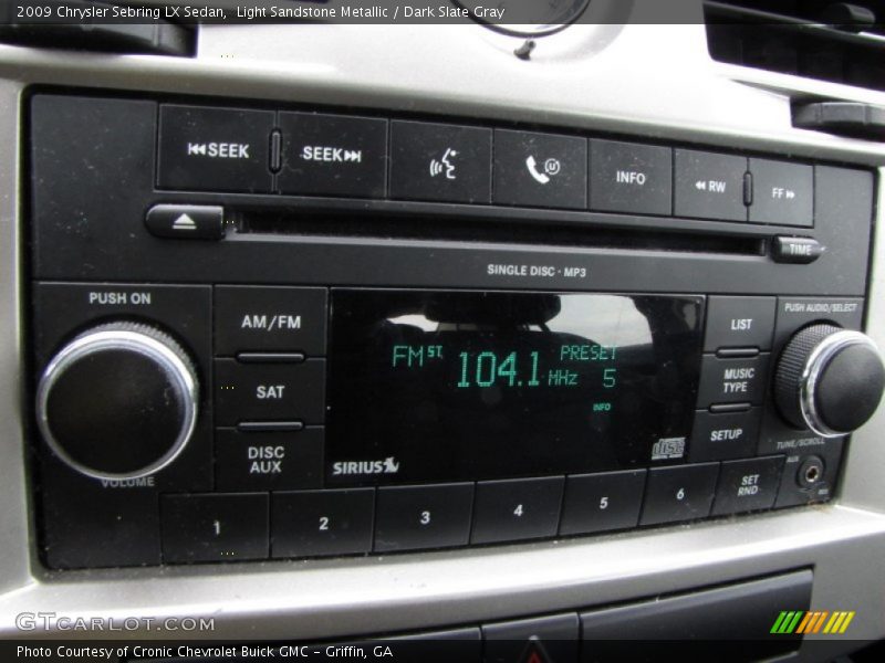 Light Sandstone Metallic / Dark Slate Gray 2009 Chrysler Sebring LX Sedan