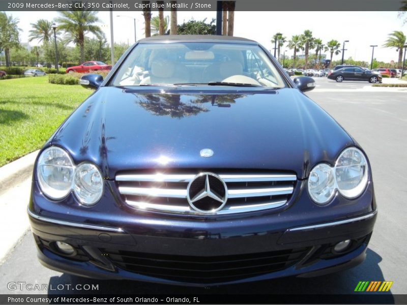 Capri Blue Metallic / Stone 2009 Mercedes-Benz CLK 350 Cabriolet