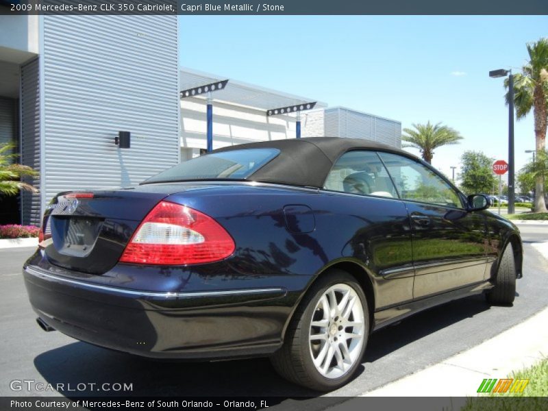 Capri Blue Metallic / Stone 2009 Mercedes-Benz CLK 350 Cabriolet