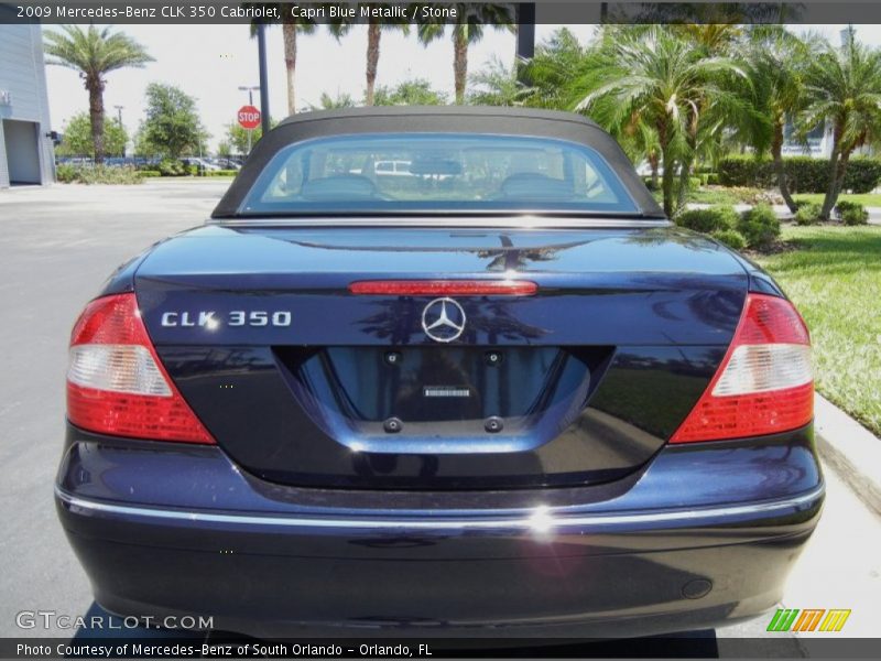 Capri Blue Metallic / Stone 2009 Mercedes-Benz CLK 350 Cabriolet