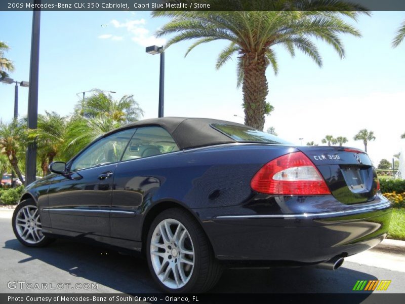 Capri Blue Metallic / Stone 2009 Mercedes-Benz CLK 350 Cabriolet