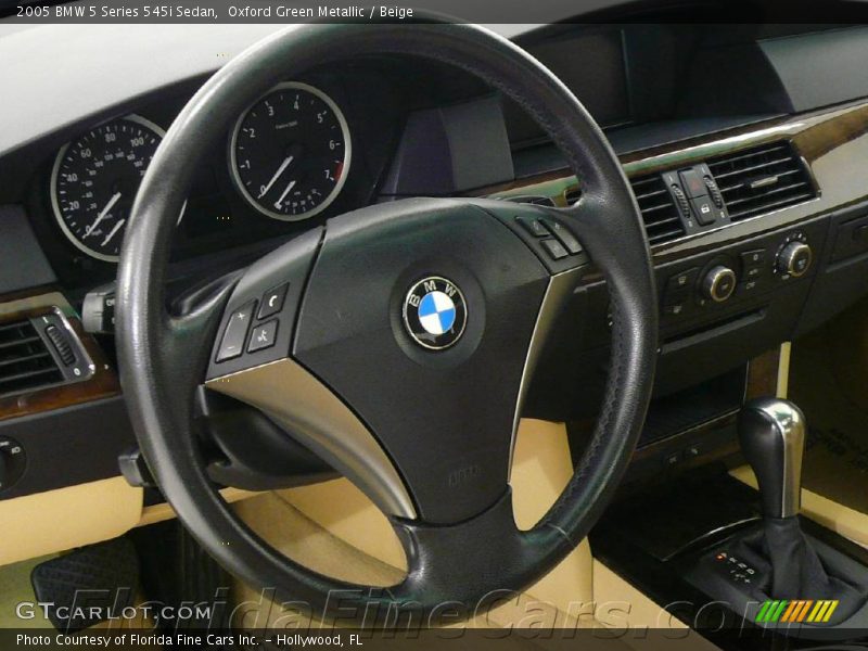 Oxford Green Metallic / Beige 2005 BMW 5 Series 545i Sedan