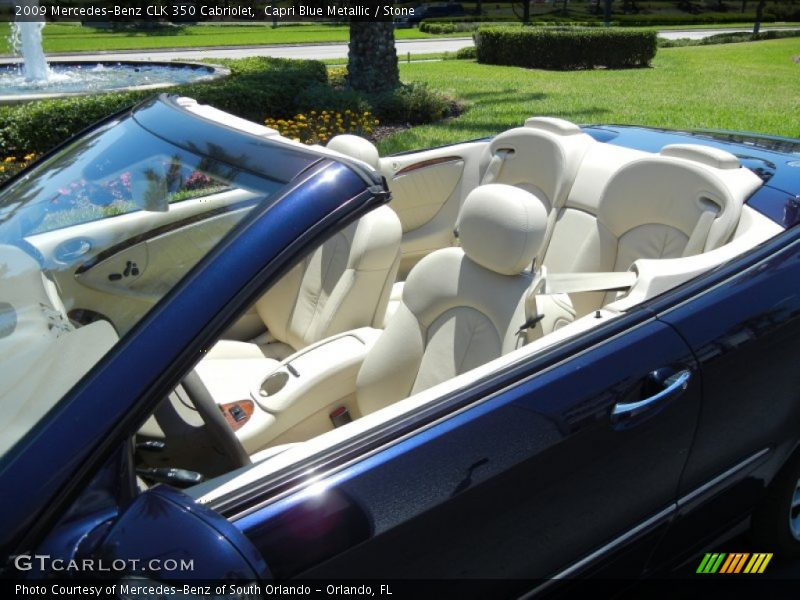 Capri Blue Metallic / Stone 2009 Mercedes-Benz CLK 350 Cabriolet