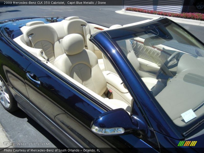 Capri Blue Metallic / Stone 2009 Mercedes-Benz CLK 350 Cabriolet