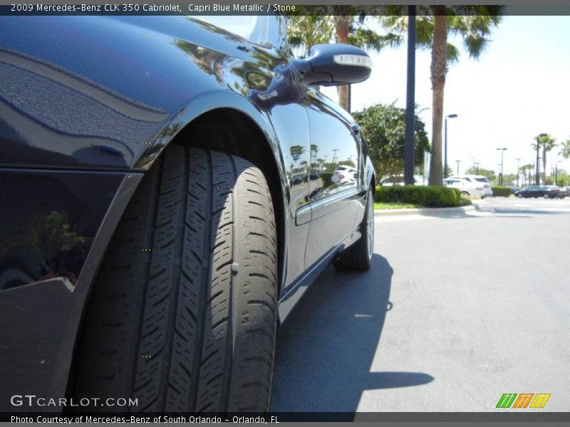 Capri Blue Metallic / Stone 2009 Mercedes-Benz CLK 350 Cabriolet