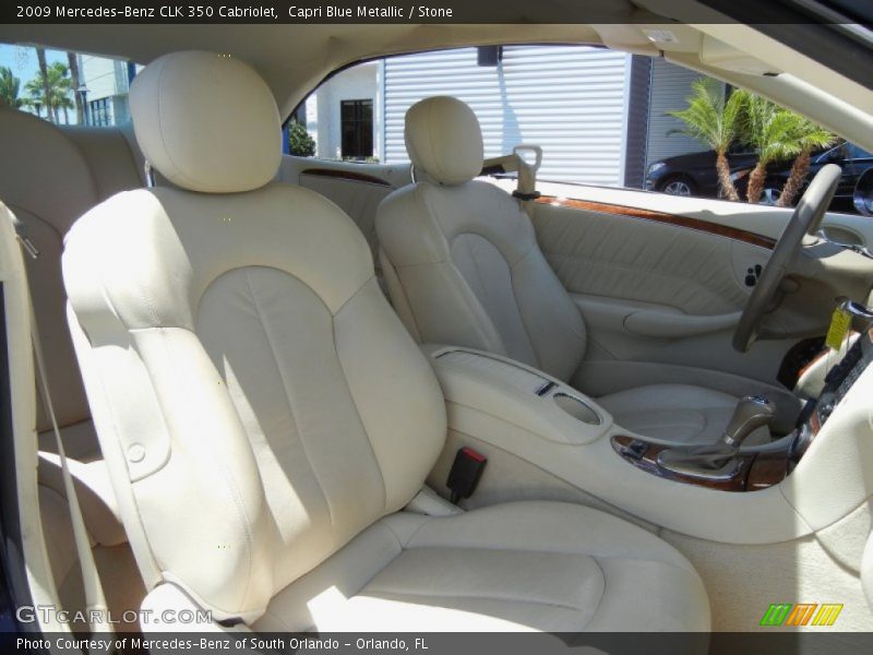 Capri Blue Metallic / Stone 2009 Mercedes-Benz CLK 350 Cabriolet