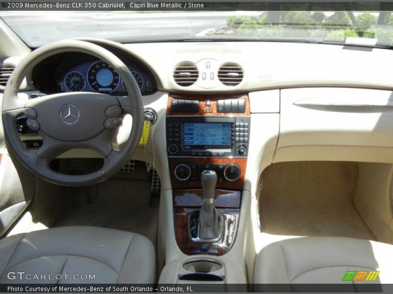 Capri Blue Metallic / Stone 2009 Mercedes-Benz CLK 350 Cabriolet
