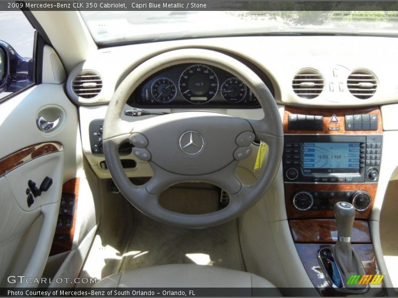 Capri Blue Metallic / Stone 2009 Mercedes-Benz CLK 350 Cabriolet