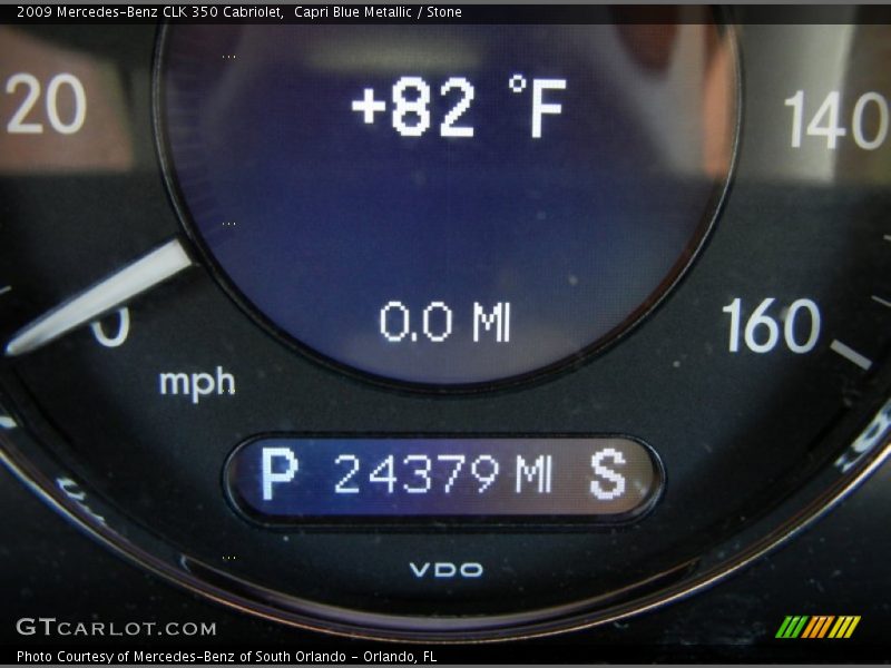 Capri Blue Metallic / Stone 2009 Mercedes-Benz CLK 350 Cabriolet