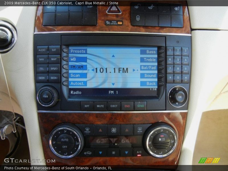 Capri Blue Metallic / Stone 2009 Mercedes-Benz CLK 350 Cabriolet