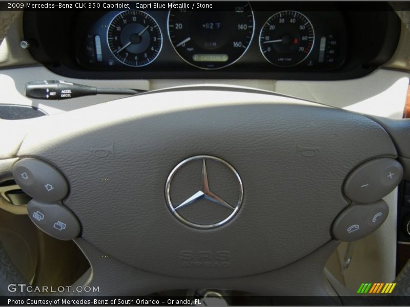 Capri Blue Metallic / Stone 2009 Mercedes-Benz CLK 350 Cabriolet