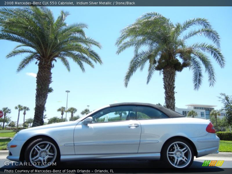Iridium Silver Metallic / Stone/Black 2008 Mercedes-Benz CLK 550 Cabriolet