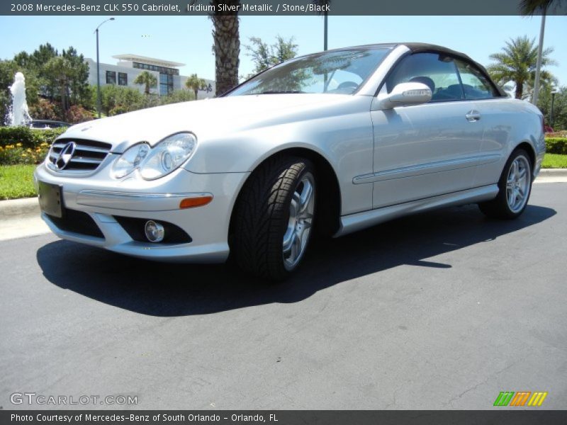 Iridium Silver Metallic / Stone/Black 2008 Mercedes-Benz CLK 550 Cabriolet