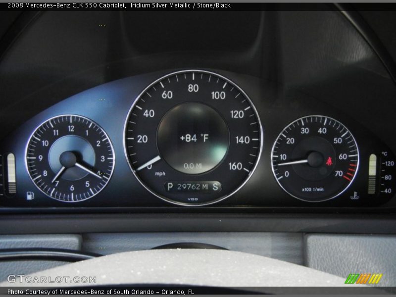 Iridium Silver Metallic / Stone/Black 2008 Mercedes-Benz CLK 550 Cabriolet