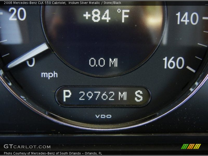 Iridium Silver Metallic / Stone/Black 2008 Mercedes-Benz CLK 550 Cabriolet