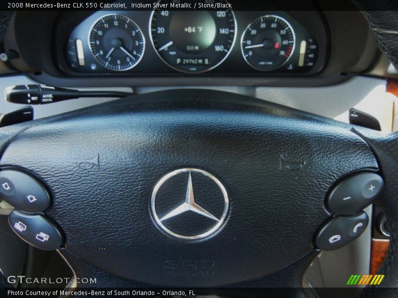 Iridium Silver Metallic / Stone/Black 2008 Mercedes-Benz CLK 550 Cabriolet