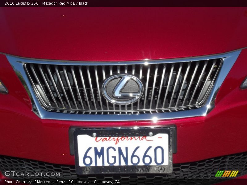 Matador Red Mica / Black 2010 Lexus IS 250