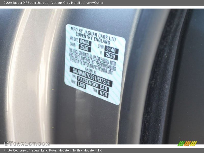 2009 XF Supercharged Vapour Grey Metallic Color Code LMO