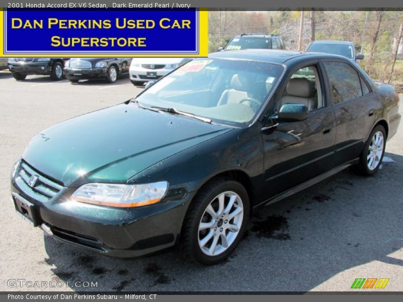 Dark Emerald Pearl / Ivory 2001 Honda Accord EX V6 Sedan