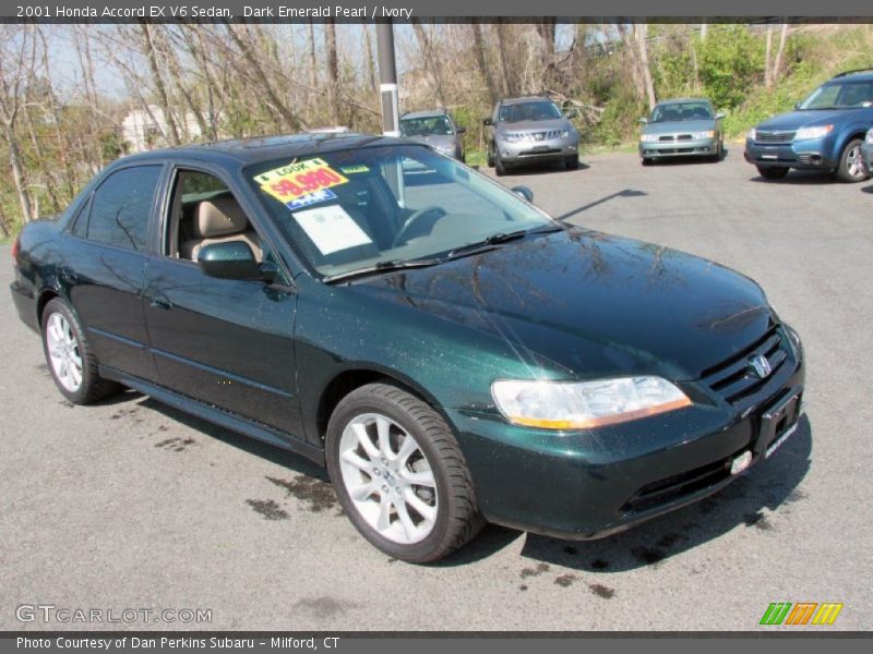 Dark Emerald Pearl / Ivory 2001 Honda Accord EX V6 Sedan