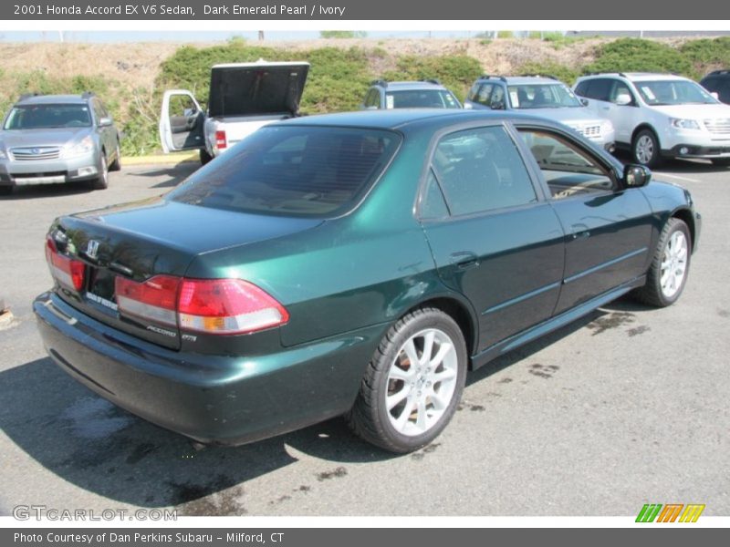 Dark Emerald Pearl / Ivory 2001 Honda Accord EX V6 Sedan