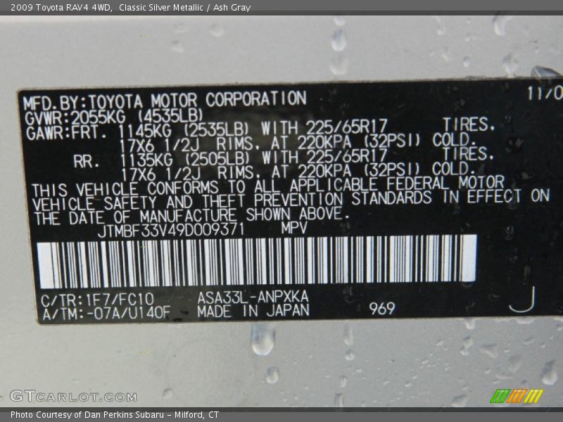 Classic Silver Metallic / Ash Gray 2009 Toyota RAV4 4WD