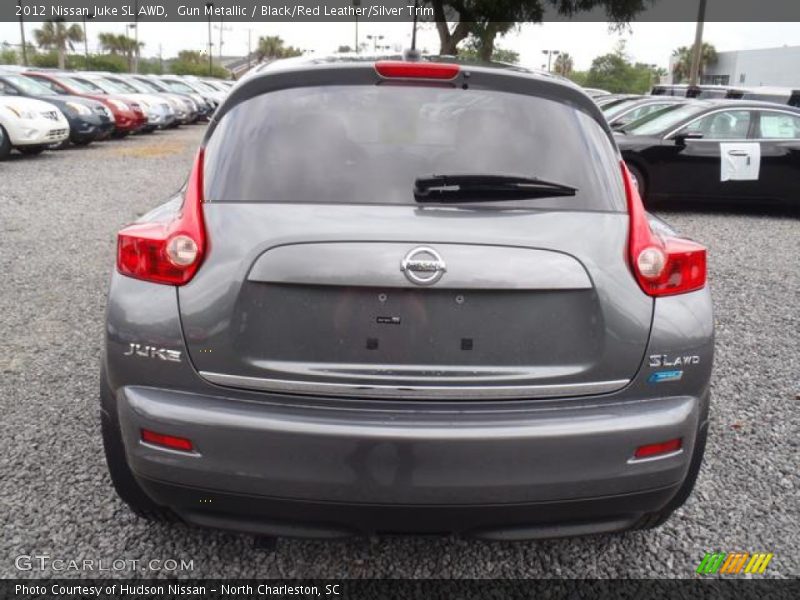 Gun Metallic / Black/Red Leather/Silver Trim 2012 Nissan Juke SL AWD