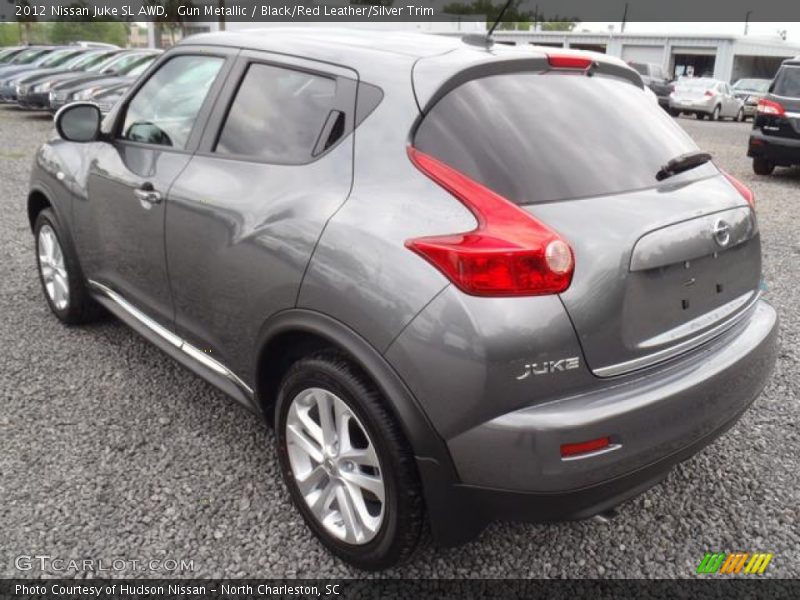 Gun Metallic / Black/Red Leather/Silver Trim 2012 Nissan Juke SL AWD
