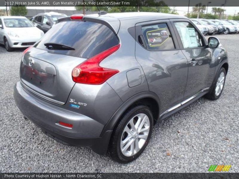Gun Metallic / Black/Red Leather/Silver Trim 2012 Nissan Juke SL AWD