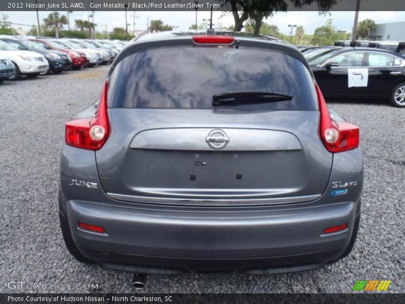 Gun Metallic / Black/Red Leather/Silver Trim 2012 Nissan Juke SL AWD