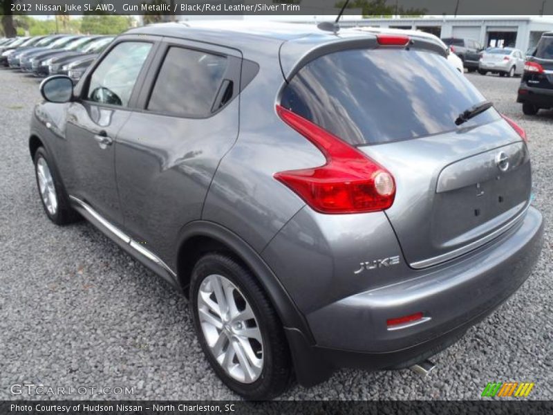 Gun Metallic / Black/Red Leather/Silver Trim 2012 Nissan Juke SL AWD