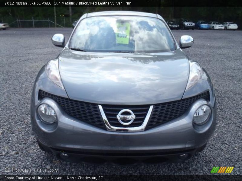 Gun Metallic / Black/Red Leather/Silver Trim 2012 Nissan Juke SL AWD