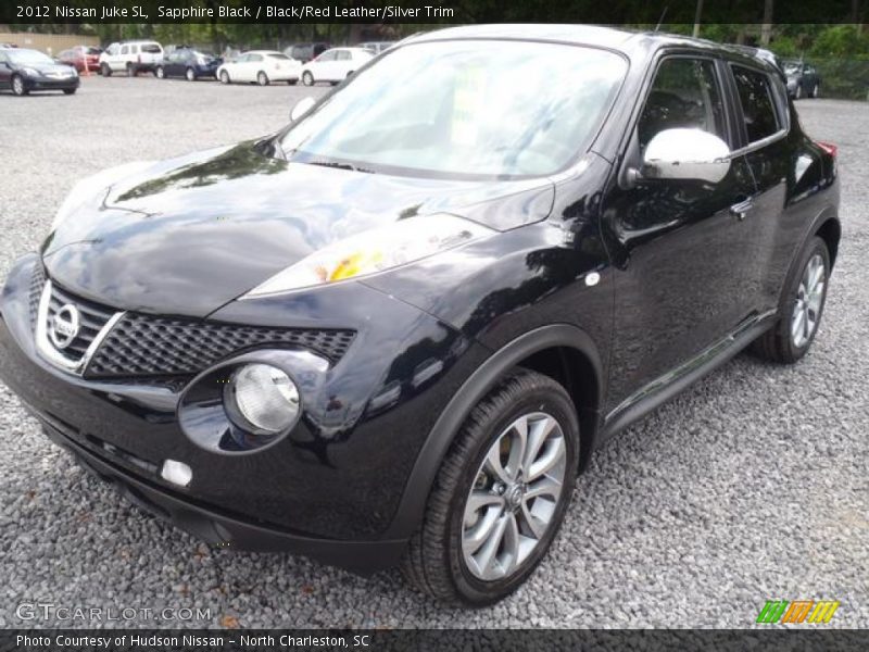 Sapphire Black / Black/Red Leather/Silver Trim 2012 Nissan Juke SL