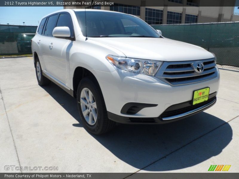 Blizzard White Pearl / Sand Beige 2012 Toyota Highlander V6