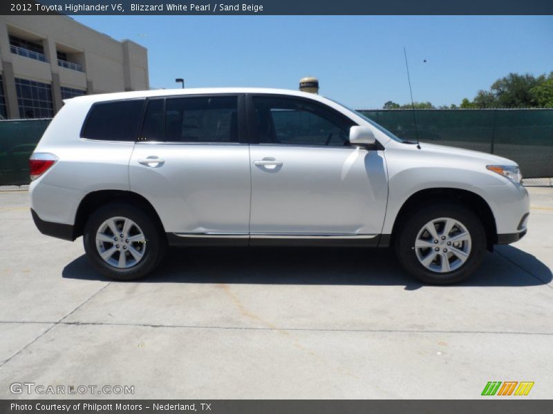 Blizzard White Pearl / Sand Beige 2012 Toyota Highlander V6