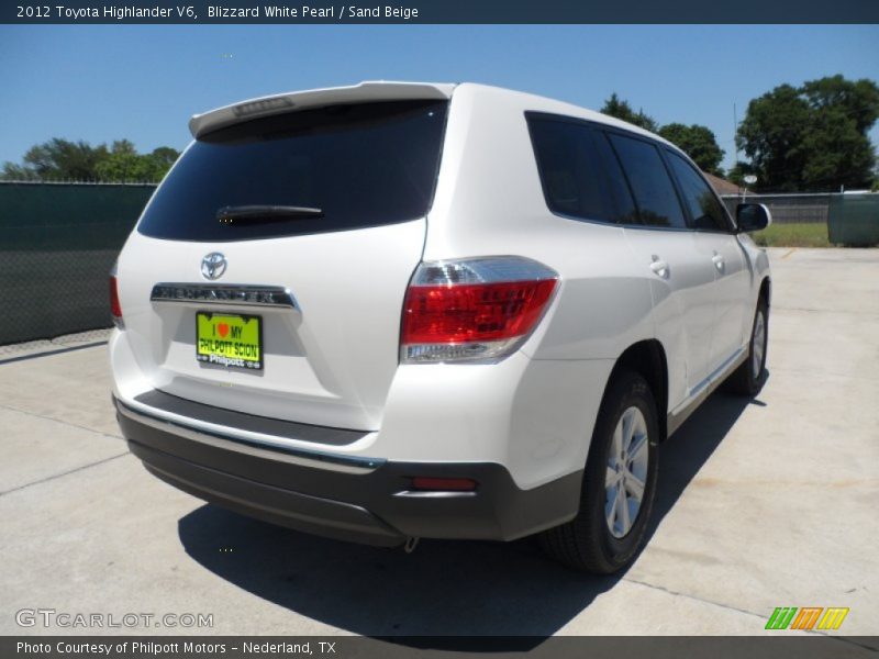 Blizzard White Pearl / Sand Beige 2012 Toyota Highlander V6