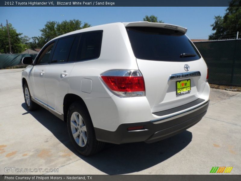 Blizzard White Pearl / Sand Beige 2012 Toyota Highlander V6