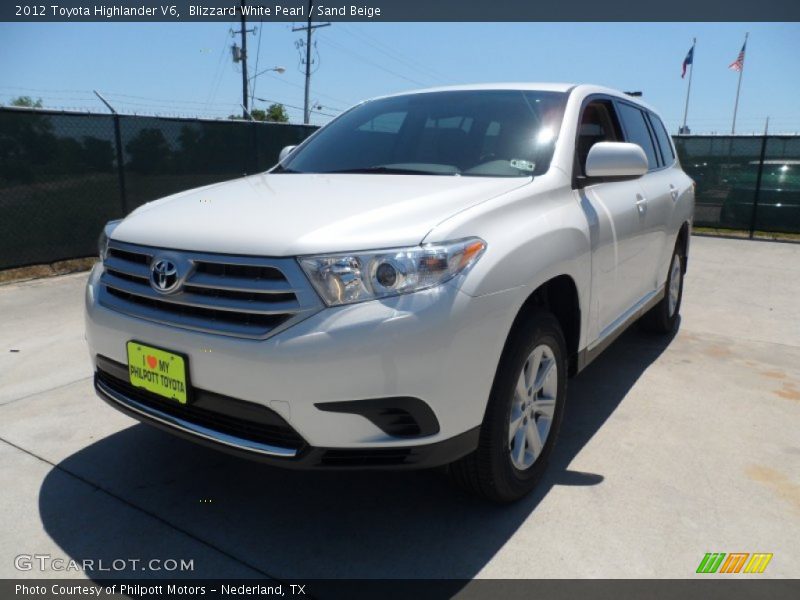 Blizzard White Pearl / Sand Beige 2012 Toyota Highlander V6
