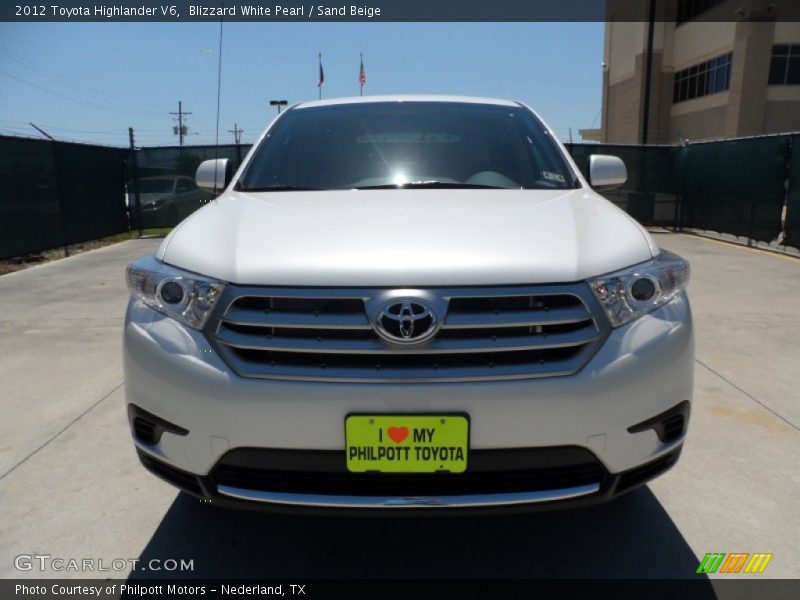 Blizzard White Pearl / Sand Beige 2012 Toyota Highlander V6