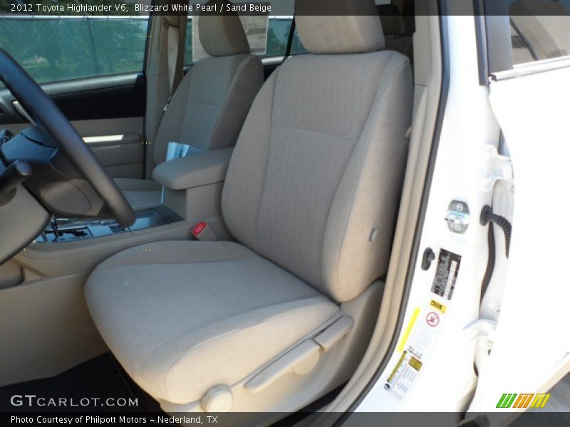 Blizzard White Pearl / Sand Beige 2012 Toyota Highlander V6
