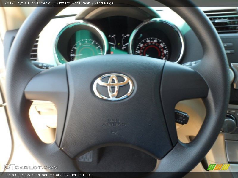 Blizzard White Pearl / Sand Beige 2012 Toyota Highlander V6