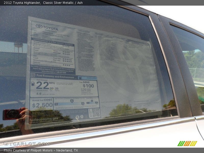 Classic Silver Metallic / Ash 2012 Toyota Highlander