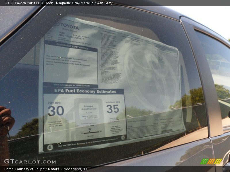Magnetic Gray Metallic / Ash Gray 2012 Toyota Yaris LE 3 Door