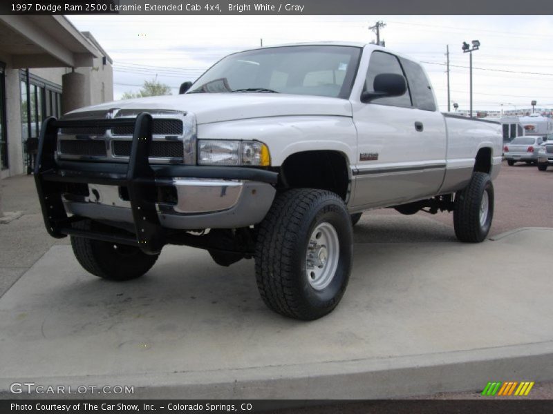 Bright White / Gray 1997 Dodge Ram 2500 Laramie Extended Cab 4x4