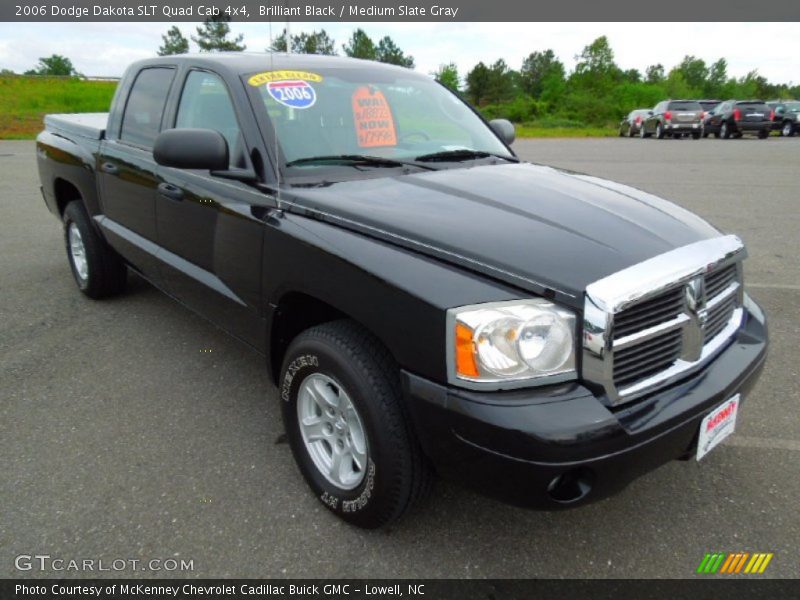 Brilliant Black / Medium Slate Gray 2006 Dodge Dakota SLT Quad Cab 4x4